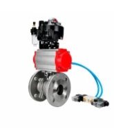 Кран шаровой DN.ru BV3232P(2pc)-FP-F-ISO-H WDVF Ду65 Ру16 полнопроходной, фланцевый, корпус - нержавеющая сталь 316, уплотнение - PTFE, с пневмоприводом PA-SA-130, пневмораспределителем 4V320-08 AC220V, БКВ APL-510N EX и БПВ AFC2000