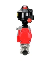 Кран шаровой DN.ru BV3232P(3pc)-FP-W-ISO-H LONG Ду65 Ру25 полнопроходной, корпус - нержавеющая сталь 316, уплотнение - PTFE, под приварку, с пневмоприводом DN.ru PA-DA-083 и БКВ APL-510N EX