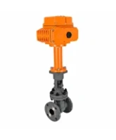 Задвижка клиновая 30с941нж DN.ru GVWR2121M-2W-F-ОСТ Ду100 Ру16 GAIR фланцевая, корпус - сталь 25Л, материал клина - сталь 25Л, уплотнение - металл, с ОСТ-фланцем, с электроприводом DN.ru MT-N-010EM-O1-220VAC-У1