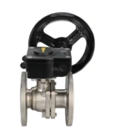 Кран шаровой DN.ru BV3232P(2pc)-FP-F-ISO-H Ду250 Ру16 полнопроходной двухходовой, нержавеющая сталь, фланцевый, уплотнение - PTFE, с ISO-фланцем и редуктором DN.ru HAM RQN5-1500Z-T50