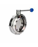 Затвор дисковый поворотный DN.ru WBV3131E-2W-W-H Ду125 Ру10, пищевая нержавеющая сталь 304, уплотнение - EPDM, под приварку, с рукояткой