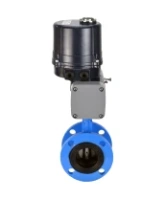 Затвор дисковый поворотный DN.ru WBV1331E-2W-F-H Ду125 Ру16 фланцевый, корпус - чугун GGG40, диск - нержавеющая сталь 304, уплотнение - EPDM, с электроприводом четвертьоборотным DN.ru QTSA-N-030EM-O0-220VAC с пружинным возвратом