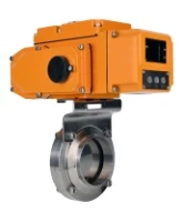 Затвор дисковый поворотный DN.ru WBV3131S-2W-W-H Ду80 Ру10 под приварку, корпус - пищевая нержавеющая сталь 304, уплотнение - Silicon, с электроприводом QT-N-005EM-A1-220VAC-У1 c датчиком обратной связи и входным управляющим сигналом 4-20мА HARK