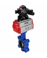 Затвор дисковый поворотный DN.ru WBV1616E-2W-Fb-H Ду100 Ру16 LUG корпус - чугун QT450, диск - чугун QT450, уплотнение - EPDM, с пневмоприводом DN.ru PA-SA-130 и БКВ APL-210N