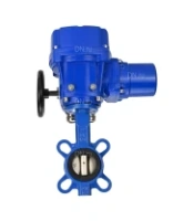 Затвор дисковый поворотный DN.ru WBV1432N-2W-Fb-H Ду100 Ру16, корпус - чугун GGG50, диск - нержавеющая сталь 316L, уплотнение - NBR, с электроприводом DN.RU QT-N-010M-O2-220VAC-У1