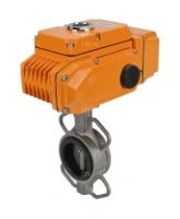 Затвор дисковый поворотный DN.ru WBV3232V-2W-Fb-H Ду100 Ру16, корпус - нержавеющая сталь 316L, диск - нержавеющая сталь 316L, уплотнение - Viton, с электроприводом DN.ru QT-N-010EM-B1-220VAC-У1 (0-10В) HARK
