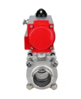 Кран шаровой DN.ru BV3232P(3pc)-FP-W-ISO-H WDVF Ду15 Ру63 полнопроходной, трехсоставной, корпус - нержавеющая сталь 316, уплотнение - PTFE, под приварку, с пневмоприводом PA-DA-052