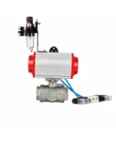 Кран шаровой DN.ru BV3232P(4pc)-SP-3WL-T-ISO-H WDVF Ду40 Ру63 стандартнопроходной, 3-ходовой L-тип, внутренняя резьба, нержавеющая сталь AISI 316, PTFE, с пневмоприводом PA-SA-130, пневмораспределителем 4V320-08 AC220V и БПВ AFC2000