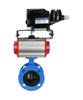 Затвор дисковый поворотный DN.ru WBV1313E-2W-F-H Ду100 Ру16 фланцевый, корпус - чугун GGG40, диск - чугун GGG40, уплотнение - EPDM, с пневмоприводом DN.ru PA-DA-105 и позиционером DN.ru YT-1000RSN с обратной связью