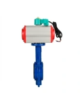 Затвор дисковый поворотный DN.ru WBV1132N-2W-Fb-H Ду40 Ру16 корпус - чугун GG25, диск - нержавеющая сталь 316L, уплотнение - NBR, с пневмоприводом PA-SA-083 и магнитным переключателем ALS200D