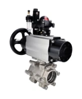 Кран шаровой DN.ru BV3232P(3pc)-FP-SW-ISO-H Ду100 Ру63 полнопроходной, корпус - нержавеющая сталь SS316, под приварку, с пневмоприводом PA-DA-105-1, пневмораспределителем 4M310-08 AC220V, БКВ APL-210N, БПВ AFC2000