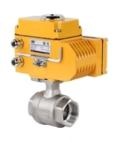 Кран шаровой DN.ru BV3232P(2pc)-FP-T-ISO-H Ду80 Ру40 полнопроходной двухходовой, нержавеющая сталь 316, внутренняя резьба, уплотнение - PTFE, с электроприводом четвертьоборотным QT-N-010EM-O1-220VAC-У1