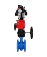 Затвор дисковый поворотный DN.ru WBV1313E-2W-F-H Ду100 Ру16 фланцевый, корпус - чугун GGG40, диск - чугун GGG40, EPDM, с пневмоприводом PA-DA-105, пневмораспределителем 4M310-08 AC220V, БКВ APL-410N EX, ручным дублером MON1-250-T26-ISO и БПВ AFC2000
