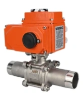 Кран шаровой DN.ru BV3131P(3pc)-FP-W-ISO-H LONG Ду10 Ру63 полнопроходной, корпус - нержавеющая сталь 304, уплотнение - PTFE, под приварку, с электроприводом DN.ru QT-N-003EM-O1-220VAC-У1 HARK