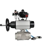 Кран шаровой DN.ru BV3232P(4pc)-SP-3WL-T-ISO-H Ду100 Ру40, стандартнопроходной, четырехсоставной, нержавеющая сталь 316, PTFE, внутренняя резьба, с пневмоприводом PA-DA-105-1, пневмораспределителем 4V320-08 AC220V, БКВ APL-410N Ex, БПВ AFC2000