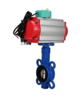Затвор дисковый поворотный DN.ru WBV1413E-2W-Fb-H Ду40 Ру16, корпус - чугун GGG50, диск - чугун GGG40, уплотнение - EPDM, с пневмоприводом PA-SA-083, пневмораспределителем 4M310-08 220В NAMUR и магнитным переключателем ALS200D