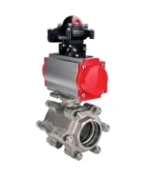 Кран шаровой DN.ru BV3232P(3pc)-FP-SW-ISO-H Ду65 Ру63 полнопроходной, корпус - нержавеющая сталь SS316, под приварку, с пневмоприводом PA-SA-130, БКВ APL-210N