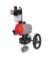 Кран шаровой DN.ru BV3232P(2pc)-FP-T-ISO-H Ду40 Ру63 полнопроходной двухходовой, нержавеющая сталь SS316, внутренняя резьба, PTFE, с пневмоприводом PA-DA-083, с пневмораспределителем 4M310-08 220В, с ручным дублером MON2-450-T28-ISO, с БПВ AFC2000