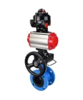 Затвор дисковый поворотный DN.ru WBV1313E-2W-F-H Ду100 Ру16 фланцевый, корпус - чугун GGG40, диск - чугун GGG40, уплотнение - EPDM, с пневмоприводом DN.ru PA-DA-105, БКВ DN.ru APL-510N EX и ручным дублером DN.ru MON1-250-T26-ISO