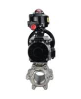 Кран шаровой DN.ru BV3232P(3pc)-FP-SW-ISO-H Ду100 Ру63 полнопроходной, корпус - нержавеющая сталь SS316, под приварку, с пневмоприводом PA-DA-105-1, пневмораспределителем 4M310-08 AC220V, БКВ APL-510N EX