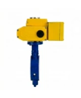 Затвор дисковый поворотный DN.ru WBV3434Pf-2W-Fb-H Ду80 Ру16 корпус - углеродистая сталь WCB, диск - углеродистая сталь WCB, футерованный PTFE, уплотнение - PTFE, с электроприводом DN.ru QT-N-010EM-A1-220VAC-У1-DAR