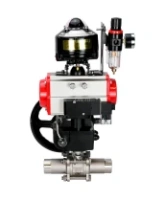 Кран шаровой DN.ru BV3232P(3pc)-FP-W-ISO-H LONG Ду65 Ру25 полнопроход., корпус - нерж.сталь 316, уплотнение - PTFE, под приварку, пн.привод PA-DA-083, пн.распределитель 4M310-08 AC220V, ручной дублер MON2-450-T28-ISO, БКВ APL-510N EX и БПВ AFC2000