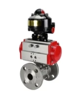 Кран шаровой DN.ru BV3131P(3pc)-FP-F-ISO-H Ду100 Ру16 полнопроходной трехсоставной, фланцевый, нержавеющая сталь 304, уплотнение - PTFE, 22х22, F10, WDVF, с пневмоприводом DN.ru PA-DA-105 и БКВ APL-510N EX