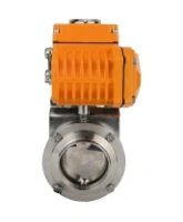 Затвор дисковый поворотный DN.ru WBV3131E-2W-W-H Ду50 Ру10 под приварку, корпус - пищевая нержавеющая сталь 304, уплотнение - EPDM, с электроприводом QT-N-005EM-A1-220VAC-У1 c датчиком обратной связи и входным управляющим сигналом 4-20мА HARK