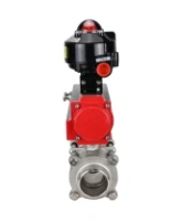 Кран шаровой DN.ru BV3232P(3pc)-FP-W-ISO-H WDVF Ду40 Ру40 полнопроходной, трехсоставной, корпус - нержавеющая сталь 316, уплотнение - PTFE, под приварку, с пневмоприводом PA-DA-065, БКВ APL-510N EX