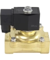 Клапан электромагнитный DN.ru VS200-ET-NC-24VDC 1″ Ду25 Ру7, соленоидный двухходовой, корпус - латунь, уплотнение - EPDM, резьбовой, нормально-закрытый, прямого действия, катушка - 24В