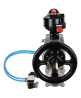 Кран шаровой DN.ru BV3232P(3pc)-FP-W-ISO-H Ду80 Ру25, полнопроходной, трехсоставной, нержавеющая сталь 316, уплотнение - PTFE, под приварку, с пневмоприводом PA-DA-105-1, пневмораспределителем 4V320-08 AC220V, БКВ APL-510N Ex