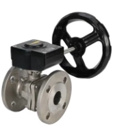Кран шаровой DN.ru BV3232P(2pc)-FP-F-ISO-H Ду250 Ру16 полнопроходной двухходовой, нержавеющая сталь, фланцевый, уплотнение - PTFE, с ISO-фланцем и редуктором DN.ru HAM RQN5-1500Z-T50