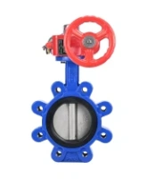 Затвор дисковый поворотный DN.ru WBV1631N-2W-Fb-H Ду150 Ру16 LUG межфланцевый, корпус - чугун QT450, диск - нержавеющая сталь AISI 304, уплотнение - NBR, с редуктором HGBF RQN2-320Z