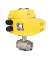 Кран шаровой DN.ru BV3232P(2pc)-FP-T-ISO-H Ду40 Ру63 полнопроходной двухходовой, нержавеющая сталь 316, внутренняя резьба, уплотнение - PTFE, с электроприводом четвертьоборотным QT-N-005EM-O1-24VDC-У1