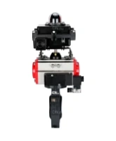 Затвор дисковый поворотный DN.ru WBV4242E-2W-Fb-ISO Дн80 Ру10 межфланцевый, корпус - НПВХ, диск - НПВХ, уплотнение - EPDM, с пневмоприводом PA-SA-083, пневмораспределителем 4M310-08 AC220V и БКВ APL-410N EX