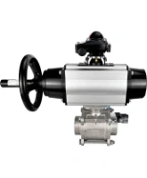 Кран шаровой DN.ru BV3232P(3pc)-FP-W-ISO-H Ду80 Ру25, полнопроходной, трехсоставной, нержавеющая сталь 316, уплотнение - PTFE, под приварку, с пневмоприводом PA-DA-105-1, пневмораспределителем 4V320-08 AC220V, БКВ APL-210N