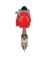 Затвор дисковый поворотный DN.ru WBV3131P-2W-Fb-R Ду250 Ру16, корпус - нержавеющая сталь 304, диск - нержавеющая сталь 304, уплотнение - PTFE, с пневмоприводом DN.ru PA-DA-160 двойного действия