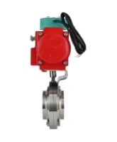Затвор дисковый поворотный DN.ru WBV3131E-2W-W-H Ду50 Ру10 под приварку, корпус - пищевая нержавеющая сталь 304, уплотнение - EPDM, с пневмоприводом PA-SA-065 и магнитным переключателем ALS200D