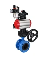 Затвор дисковый поворотный DN.ru WBV1313E-2W-F-H Ду100 Ру16 фланцевый, корпус - чугун GGG40, диск - чугун GGG40, EPDM, с пневмоприводом PA-DA-105, пневмораспределителем 4M310-08 AC220V, БКВ APL-210N, ручным дублером MON1-250-T26-ISO и БПВ AFC2000