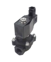 Клапан электромагнитный DN.ru VS541-NT-NC-24VDC 1 1/2″ Ду40 Ру5, соленоидный двухходовой, резьбовой, корпус - полиамид PA66, уплотнение - NBR, нормально-закрытый, прямого действия, катушка - 24В DC