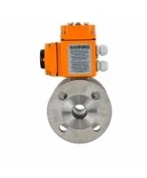 Кран шаровой DN.ru BV3232P(2pc)-FP-F-ISO-H Ду50 Ру16 полнопроходной фланцевый, корпус - нержавеющая сталь 316, уплотнение - PTFE, с электроприводом DN.ru QT-N-008EM-O1-220VAC-У1 HARK