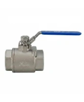 Кран шаровой DN.ru BV3232P(2pc)-FP-T-H Ду32 Ру140 полнопроходной двухходовой, нержавеющая сталь 316, внутренняя резьба, уплотнение - PTFE, ручка-рычаг