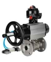 Кран шаровой DN.ru BV3232P(3pc)-FP-F-ISO-H Ду100 Ру25 фланцевый с ISO-фланцем, корпус - нержавеющая сталь 316, полнопроходной, уплотнение - PTFE, с пневмоприводом PA-DA-105-1, пневмораспределителем 4V320-08 AC220V, БКВ APL-510N Ex