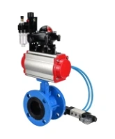 Затвор дисковый поворотный DN.ru WBV1313E-2W-F-H Ду100 Ру16 фланцевый, корпус - чугун GGG40, диск - чугун GGG40, EPDM, с пневмоприводом DN.ru PA-DA-105, пневмораспределителем DN.ru 4V320-08 AC220V, БКВ DN.ru APL-210N и БПВ DN.ru AFC2000