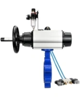 Затвор дисковый поворотный DN.ru WBV1631N-2W-Fb-H Ду150 Ру16 LUG корпус - чугун QT450, диск - нержавеющая сталь 304, уплотнение - NBR, с пневмоприводом PA-DA-105-1, пневмораспределителем 4V320-08 AC220V и БПВ AFC2000