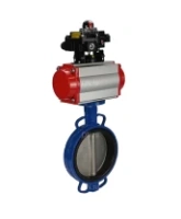Затвор дисковый поворотный DN.ru WBV1413E-2W-Fb-H Ду200 Ру16, корпус - чугун GGG50, диск - чугун GGG40, уплотнение - EPDM, с пневмоприводом DN.ru PA-SA-160 с возвратными пружинами, пневмораспределителем 4M310-08 AC220V, БКВ APL-410N EX