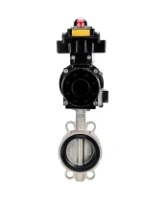 Затвор дисковый поворотный DN.ru WBV3131V-2W-Fb-H Ду150 Ру16 межфланцевый, корпус - нержав.сталь 304, диск - нержав.сталь 304, уплотнение - VITON, с пневмоприводом PA-DA-105-1, пневмораспределителем 4M310-08 220В NAMUR, БКВ APL-410N EX и БПВ AFC2000