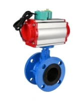 Затвор дисковый поворотный DN.ru WBV1313E-2W-F-H Ду100 Ру16 фланцевый, корпус - чугун GGG40, диск - чугун GGG40, уплотнение - EPDM, с пневмоприводом PA-DA-105 и магнитным переключателем ALS200D