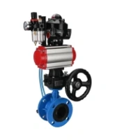 Затвор дисковый поворотный DN.ru WBV1313E-2W-F-H Ду100 Ру16 фланцевый, корпус - чугун GGG40, диск - чугун GGG40, EPDM, с пневмоприводом DN.ru PA-DA-105, пневмораспределителем 4V320-10 AC220V, БКВ APL-510N EX, ручным дублером MON1-250-T26-ISO и БПВ AFC2000