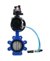Затвор дисковый поворотный DN.ru WBV1631N-2W-Fb-H Ду150 Ру16 LUG корпус - чугун QT450, диск - нержавеющая сталь 304, уплотнение - NBR, с пневмоприводом PA-DA-105-1, пневмораспределителем 4V320-08 AC220V, БКВ APL-210N и БПВ AFC2000